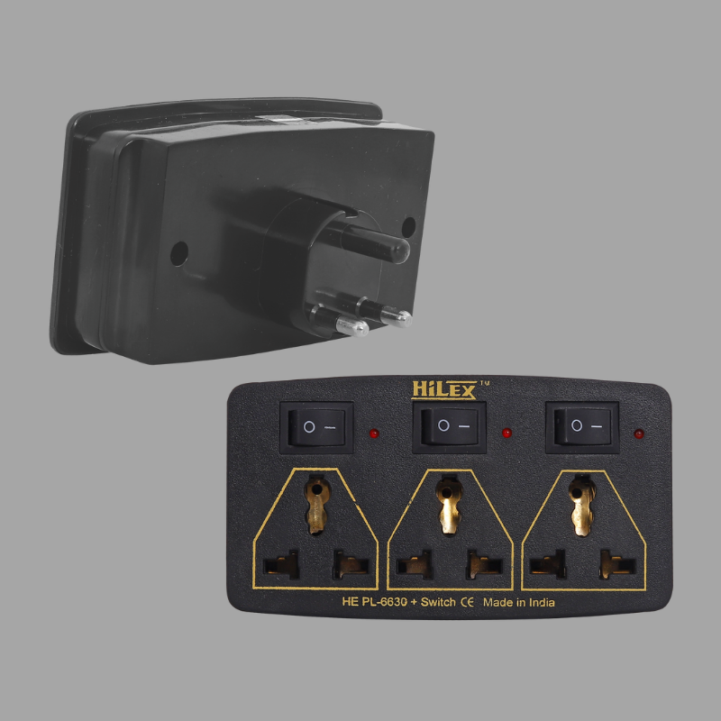 6 AMP 220 V Multi Plug,HEPL-6630 3+3